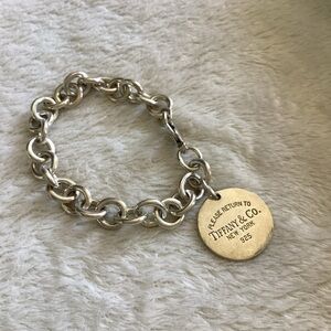 Tiffany & Co. Silver Chain Bracelet with Gold Tag